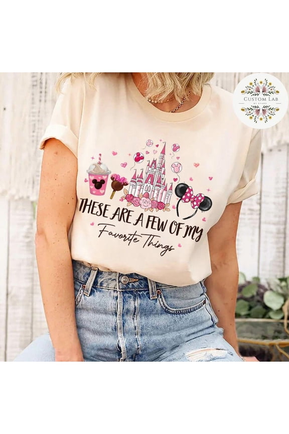 Mickey Minnie Love Hearts Favorite Things Disney Valentine Happy Day 2026 Wdw Disneyland Castle Couple T-Shirt All size S-3XL