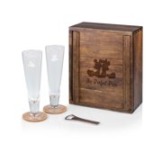 Mickey & Minnie Mouse - Beverage Glass Set, Acacia Wood