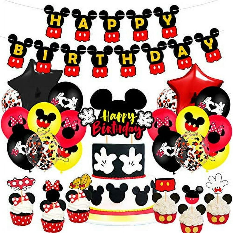 Compleanno Mickey Minnie Mouse Palloncini Set Banner Bunting Party Decor