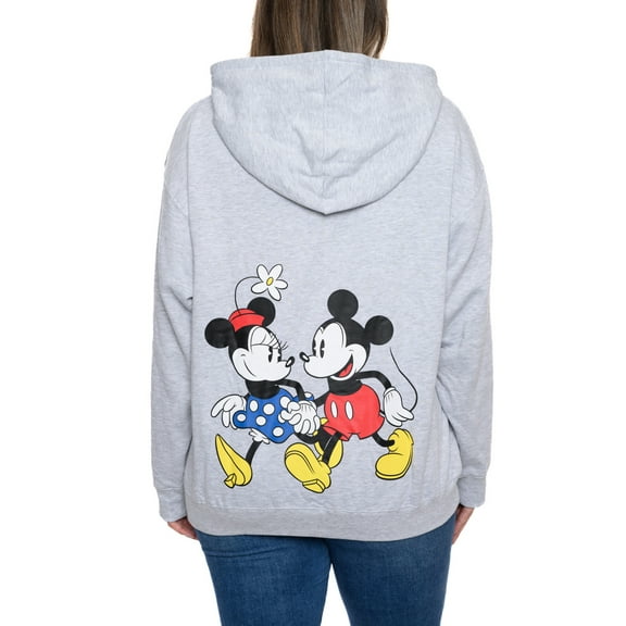 Mickey & Minnie Mouse Hoodie Sweatshirt Front Back Zip Women's Plus Size Disney