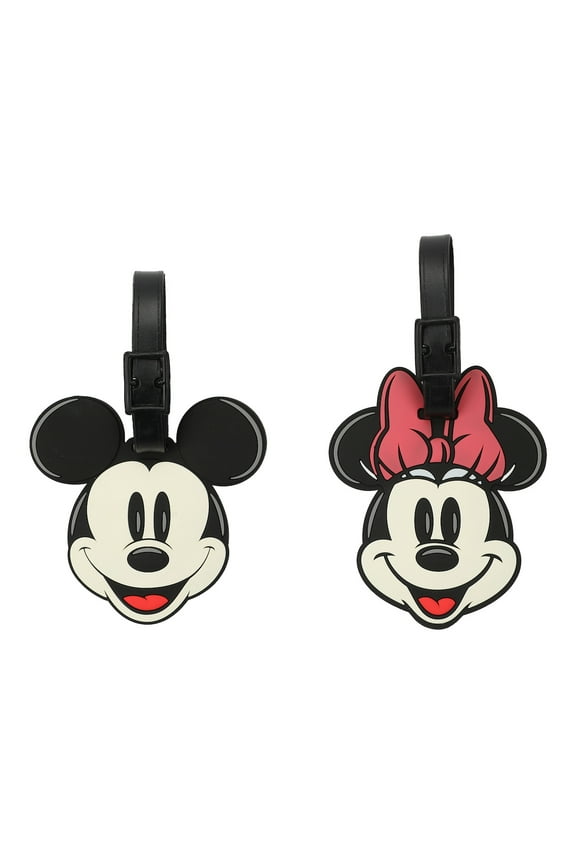 Mickey & Minnie Mouse Luggage Tag 2-Pack - Adorable Travel Companions!