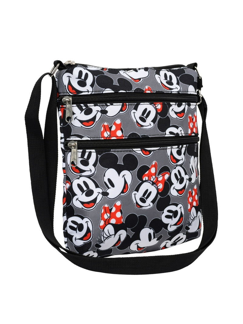 Disney's Mickey Minnie Mouse Faces Crossbody Handbag for Adults