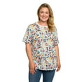 thumbnail image 1 of Womens Plus Size Mickey Minnie Mouse Pluto Goofy T-Shirt Disney All-Over Print, 1 of 8