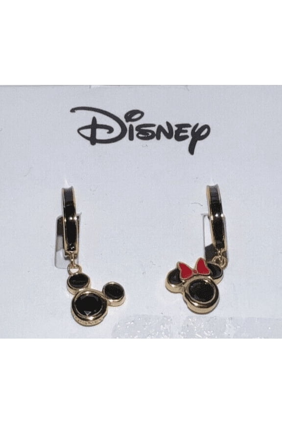 Mickey & Minnie Mouse Rose Gold Sterling Silver Earrings