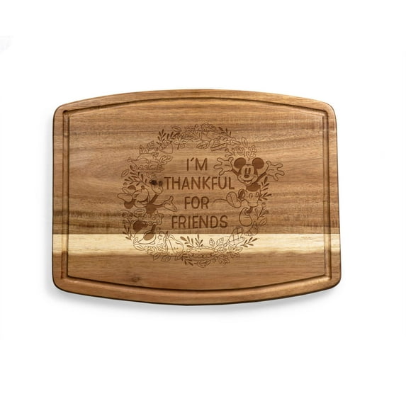 Mickey & Minnie Mouse - Thanksgiving - Ovale Acacia Cutting Board, Acacia Wood