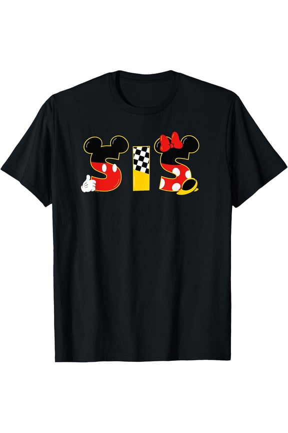 Mickey & Minnie "Sis" Sister Family Trip Vacation DTG Print Unisex T-Shirt