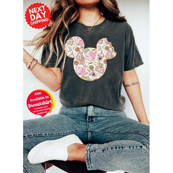 Mickey Minnie Snacks Shirt, Pink Snacks Wdw Retro T-Shirt, Snacks Disneyworld Shirt, Disneyland Snacks Family Trip 2025 Shirts, Mouse Snacks Tee