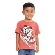 HELLO KITTY Mickey and Minnie Unisex Toddler Holiday Graphic Tee with Short Sleeves, Sizes 12M-5T