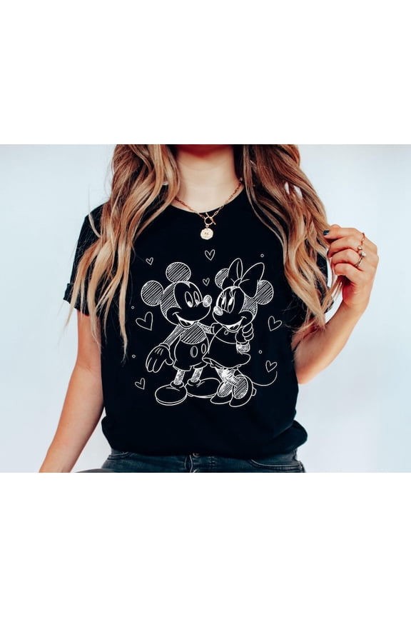Mickey Minnie Valentine Disney Couple Lover Day Xoxo Love T-Shirt All size S-3XL
