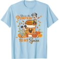 thumbnail image 1 of Mickey & Minnie You're The Pumpkin to My Spice Fall DTG Print Unisex T-Shirt,Light Blue Color,Size 4XL, 1 of 5