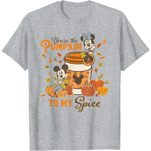 Mickey & Minnie You're The Pumpkin to My Spice Fall DTG Print Unisex T-Shirt