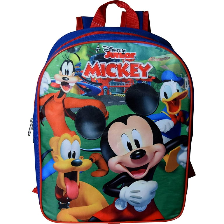 Ruz Mickey Mouse 16 Backpack with Detachable Lunch Box Blue-Red