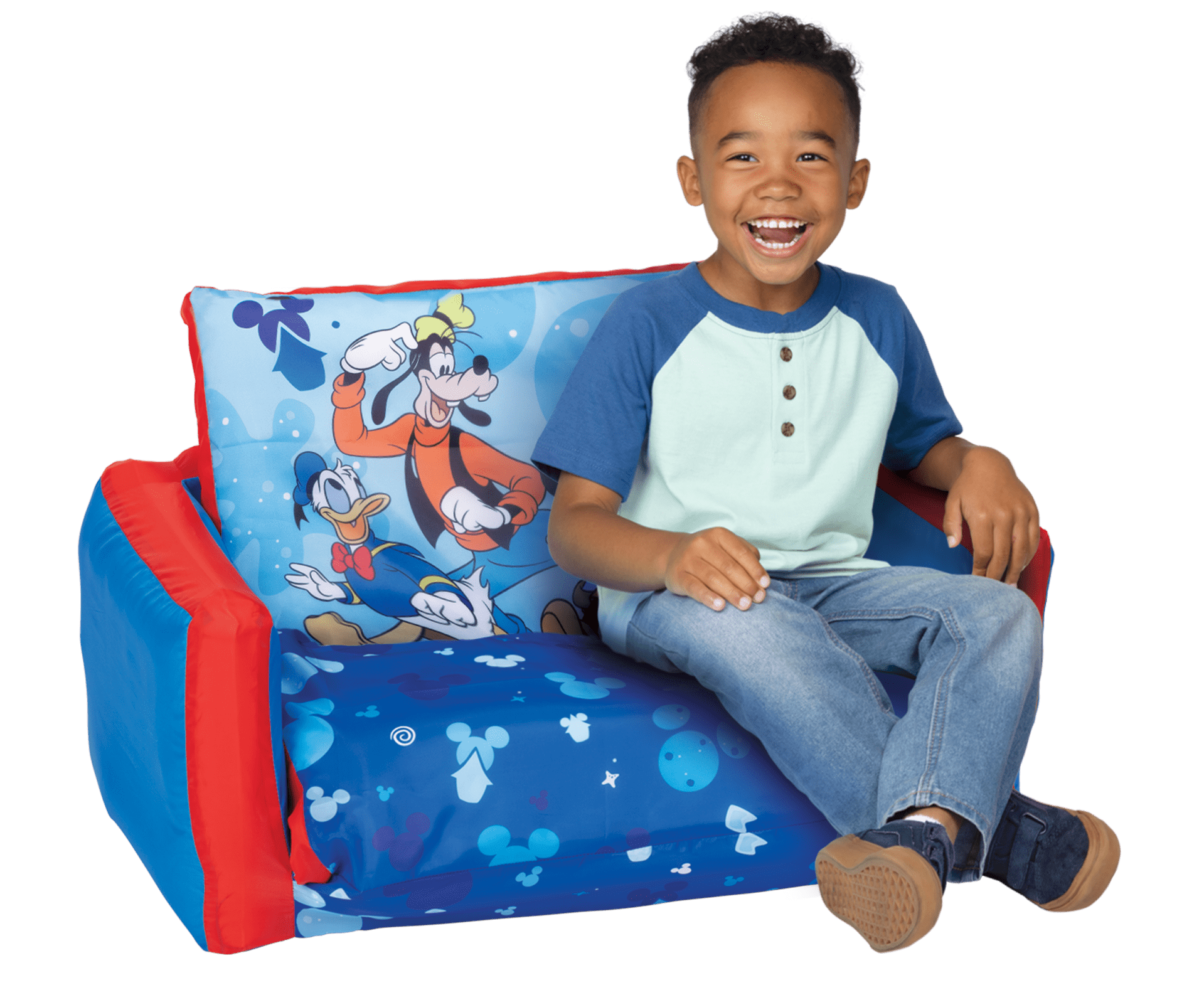 Mickey Mouse 2-In-1 Indoor Inflatable Sofa Bed Suggested for Children Ages 2 to 5 Years