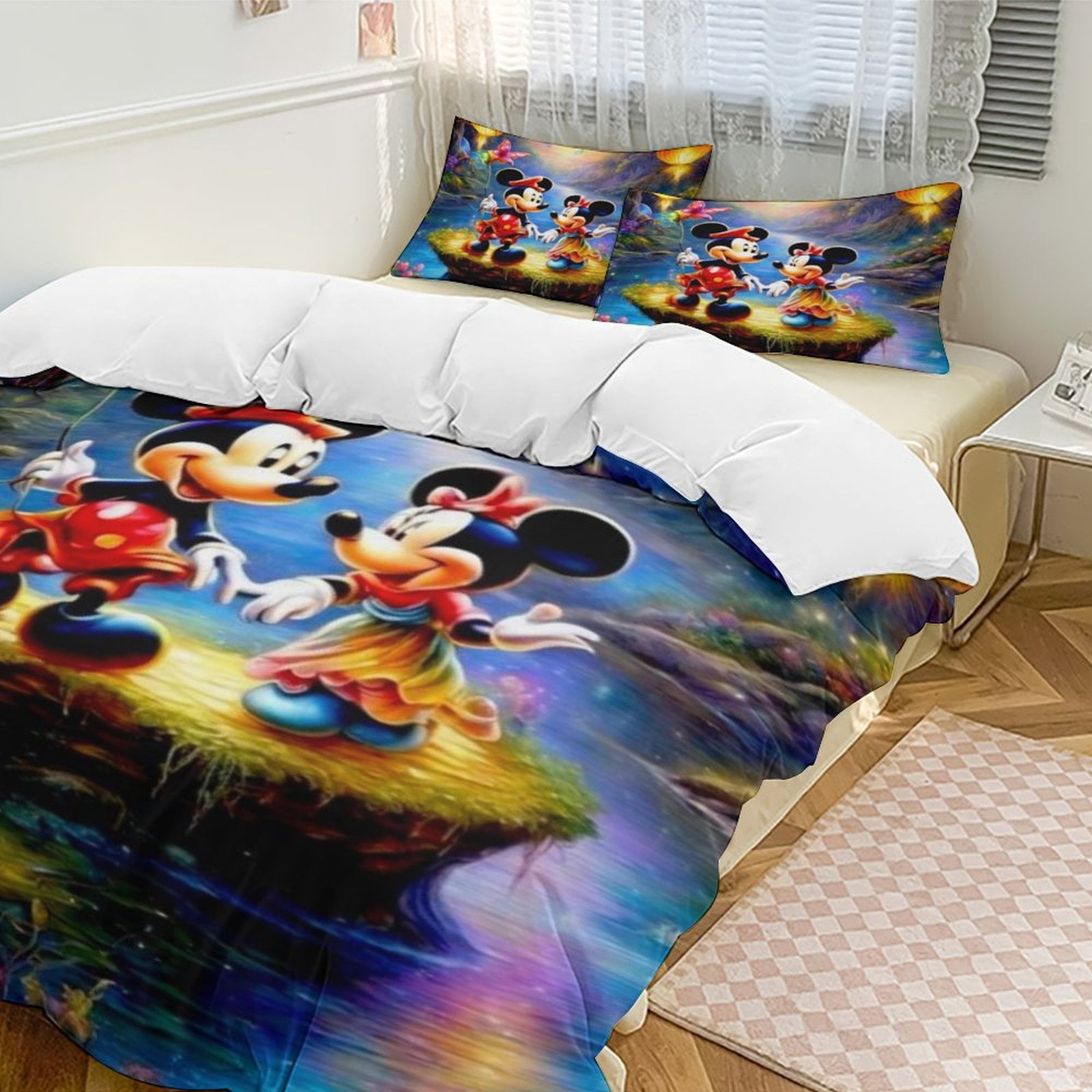 Mickey Mouse 3 Piece Bedding Set Cartoon Comforter Set Cute Duvet Cover ...