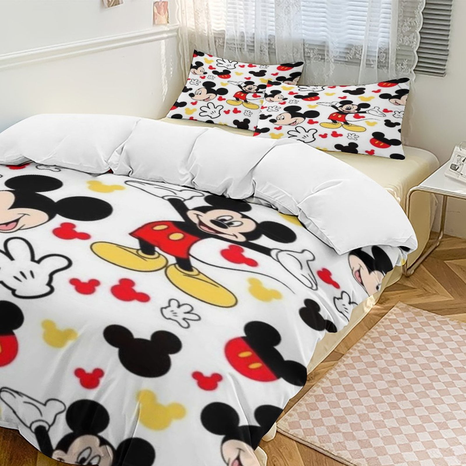 Mickey Mouse 3 Piece Bedding Set Cartoon Comforter Set Cute Duvet Cover ...