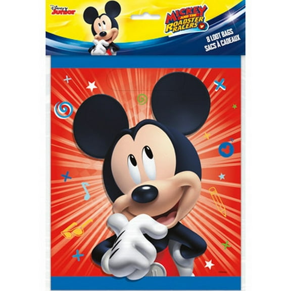 Mickey Mouse 30358685 Mickey and the Roadster Racers Loot Bags, Pack of 8