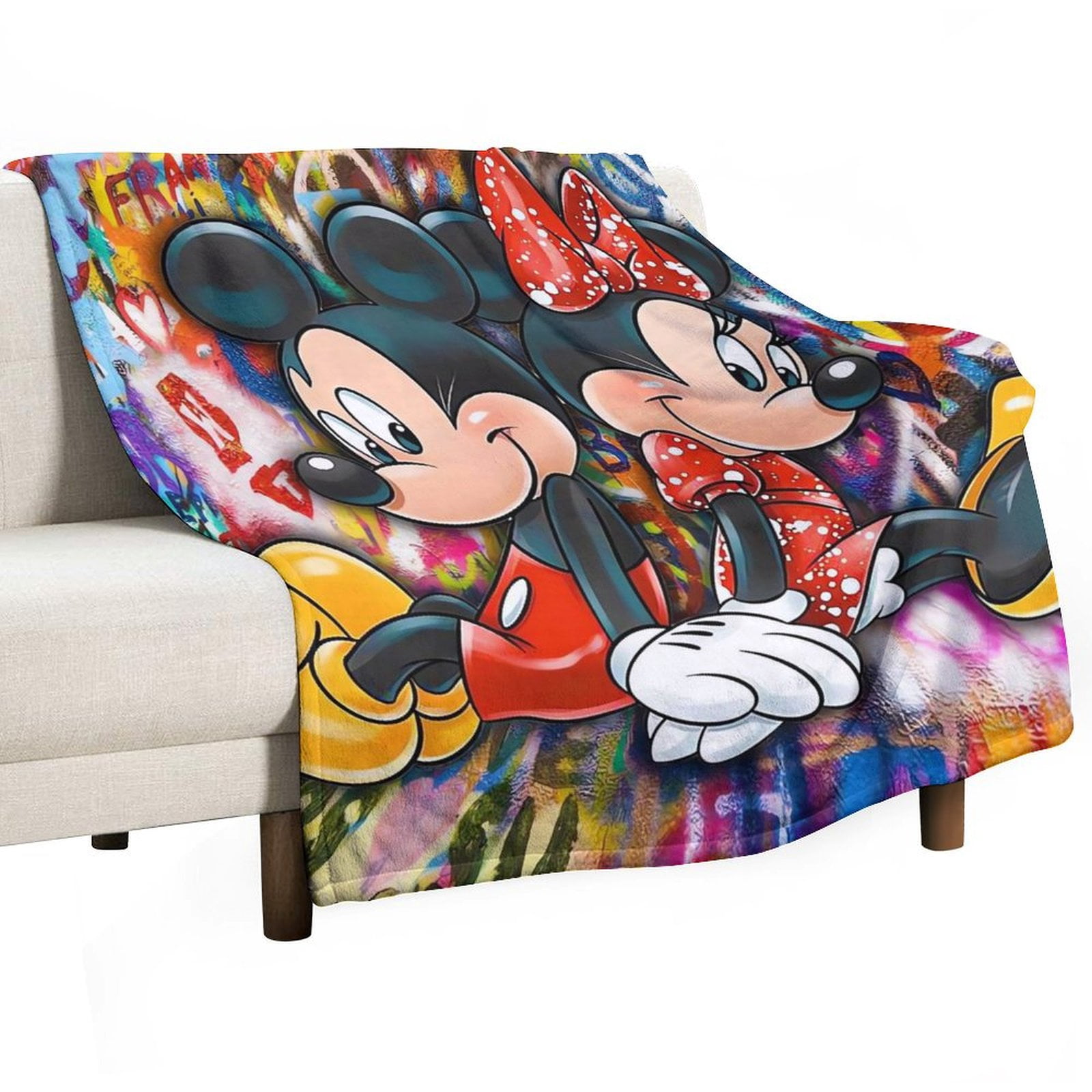 Mickey_Mouse 3D Printed Plush Throw Blanket - Measures 50"x60" - Kids