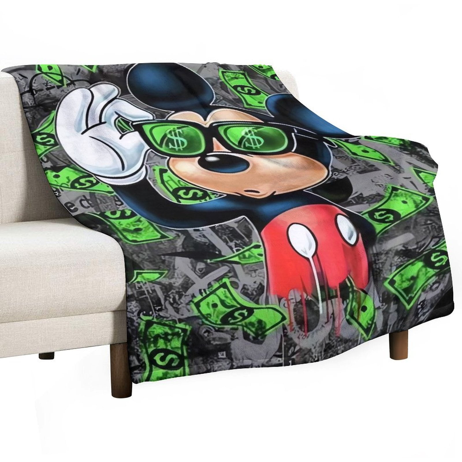 Mickey_Mouse 3D Printed Plush Throw Blanket - Measures 66