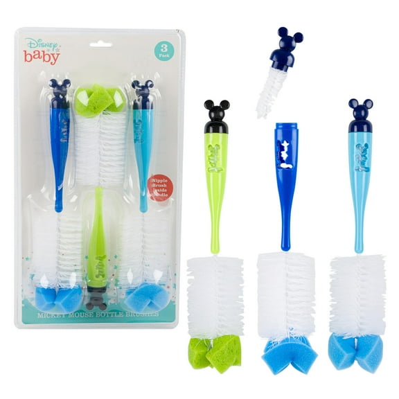 Mickey Mouse 3pk Bottle Brush (Blue)