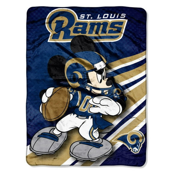 Mickey Mouse 46 x 60 inch Throw Blanket - Mickey Playing Football for the Rams