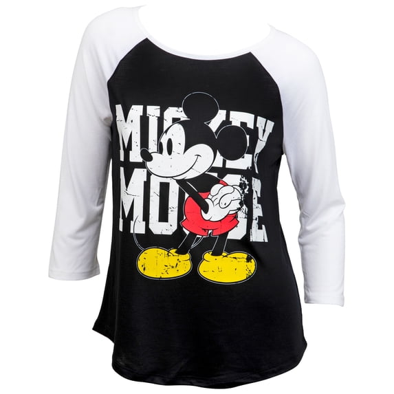 Mickey Mouse 820425-small Disneys Mickey Mouse Character 0.75 Sleeve Raglan T-Shirt, Small