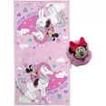 thumbnail image 1 of Mickey Mouse 820833 2 Piece Minnie Mouse Unicorn Bath Towel & 3D Loofah Set, 1 of 5