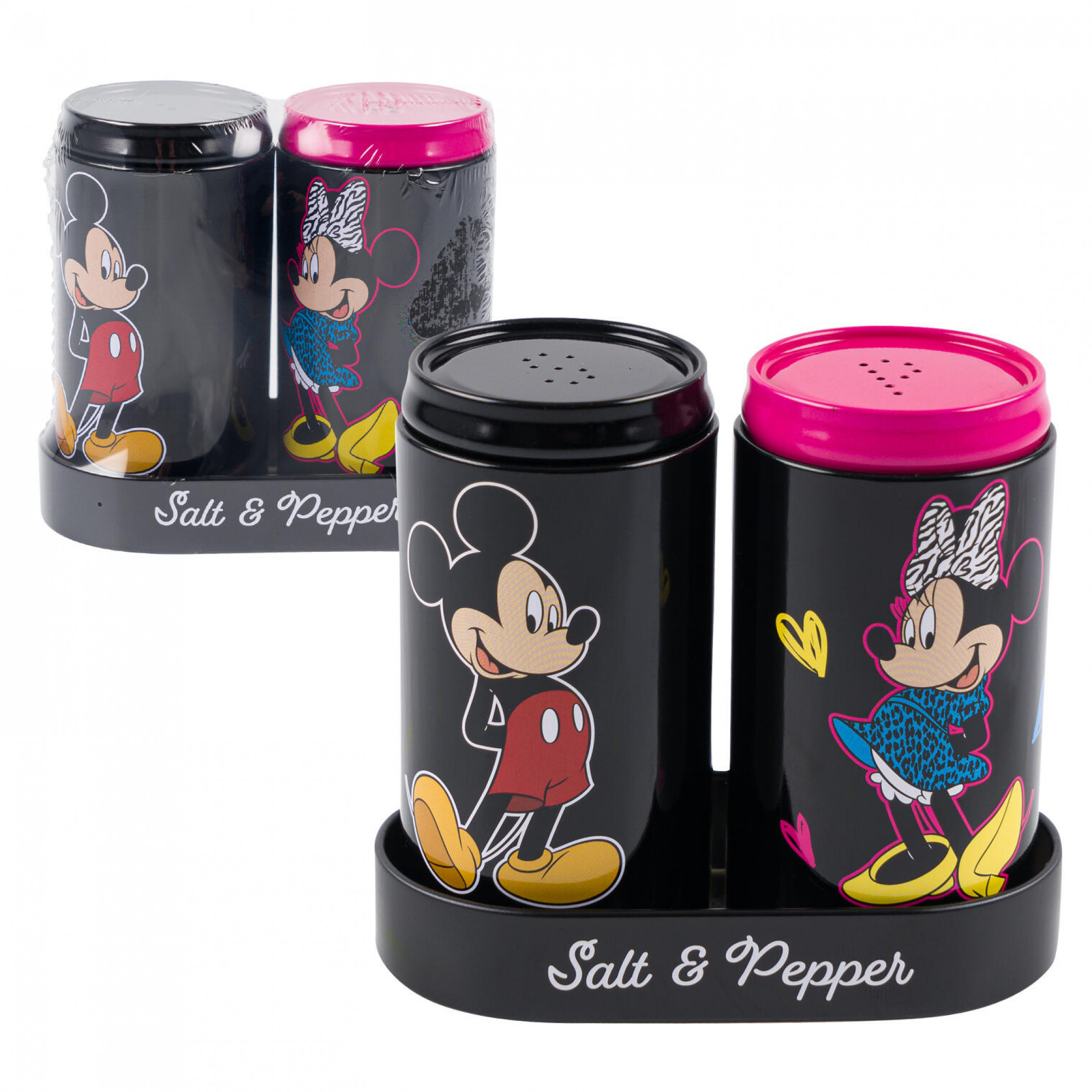 Matching Salt Mickey Mouse 888930 Mickey & Minnie Mouse Heart Matching Salt & Pepper ...