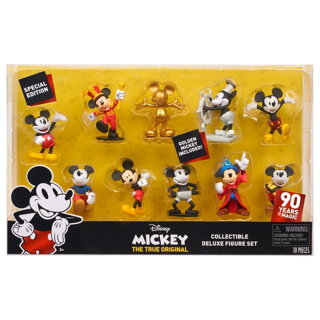 Mickey Mouse 90th Anniversary 10-Piece Collectible Figure Set,  Kids Toys for Ages 3 Up, Gifts and Presents