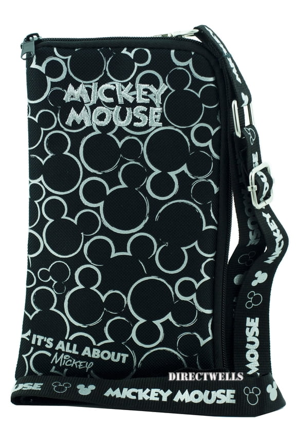 Mickey Mouse All About Mickey Black Silver Lanyard With Detachable Purse