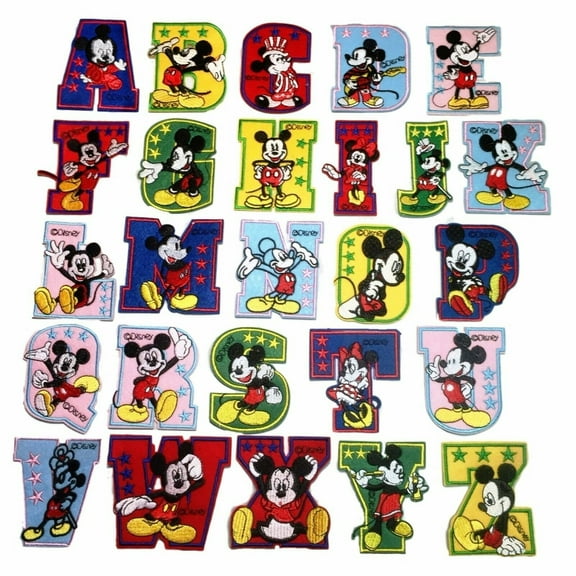 Mickey Mouse Alphabet Letters Set 3 Inches Tall Embroidered Iron on Patches