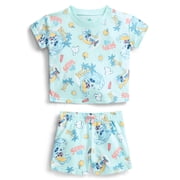 Disney Mickey Mouse Baby Boys Allover Print Short Sleeve Tee and Shorts Set, 2-Piece, Sizes 0/3M-24M