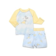 Mickey Mouse Baby Boys Rashguard and Swim Trunks Set, 2-Piece, Sizes 12M-24M
