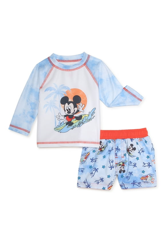 Baby Boy Swim Rash Guard Set, 2-Piece, Sizes 0-12M