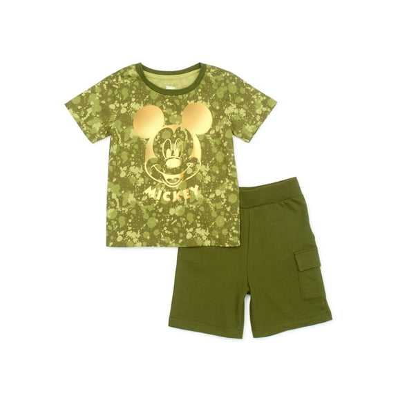 Mickey Mouse Baby Boy & Toddler Boy T-Shirt & Shorts Outfit Set, 2-Piece, Sizes 12M-5T