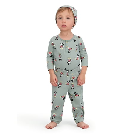 Mickey Mouse Baby Boys 3 Piece Rib Pant Set, Sizes 0-24M