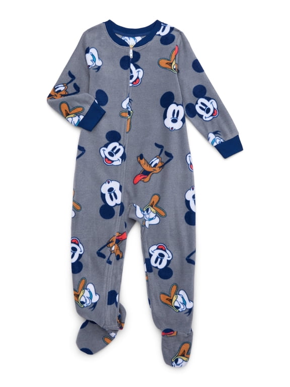 Mickey Mouse Baby Boys and Toddler Boys Blanket Sleeper Pajamas, One-Piece, Sizes 12M-5T