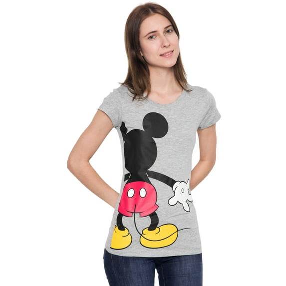 Mickey Mouse Backside Junior T-Shirt Gray