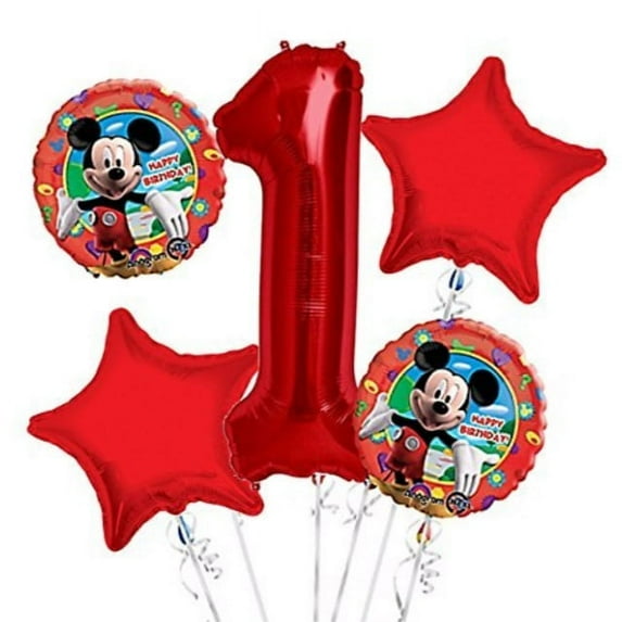 Mickey Mouse Balloon Bouquet 1st Birthday 5 pcs Party Supplies