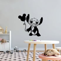 Mickey Mouse Balloon Lilo and Stitch Disney Cartoon Wall Sticker Art Decal for Boys Girls Room Bedroom Kindergarten Nursery House Fun Home Decors Stickers Wall Art Vinyl Decoration Size (10x10 inch)