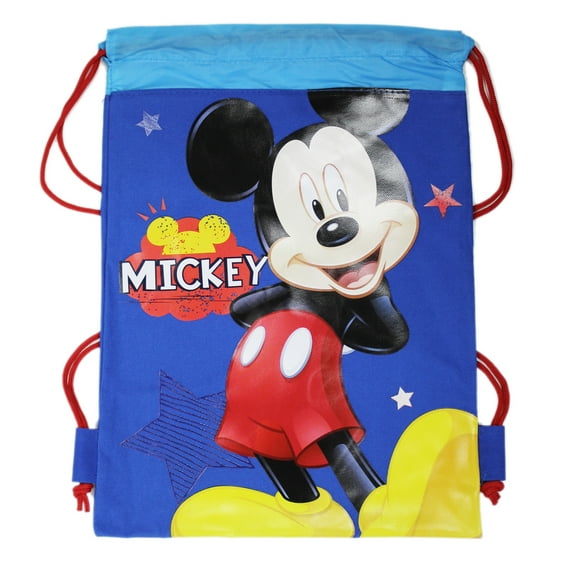 Mickey Mouse Blue Background w/Stars Drawstring Backpack