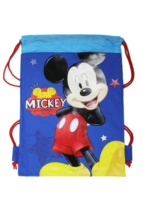 Mickey Mouse Blue Background w/Stars Drawstring Backpack