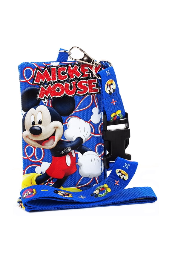 Mickey Mouse Blue Lanyard with Detachable Coin Purse