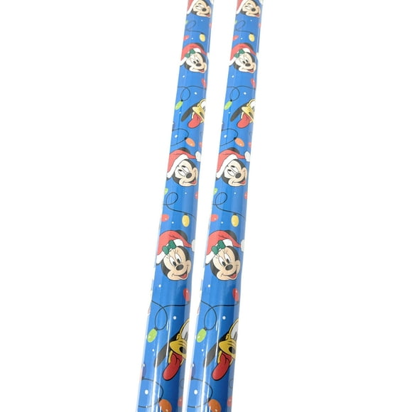 Mickey Mouse Blue Wrapping Paper, Tear Resistant Premium Gift Cover Kids Boys Girls Christmas Baby Shower Birthday Holiday Home Party Gift Wrapper 25sq.ft (2 Rolls) Bonus Exclusive Canzonnet Pennet