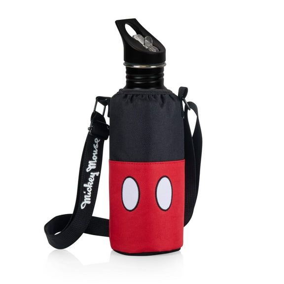 Mickey Mouse - Bottle Cooler with Bottle, Black with Red Pattern