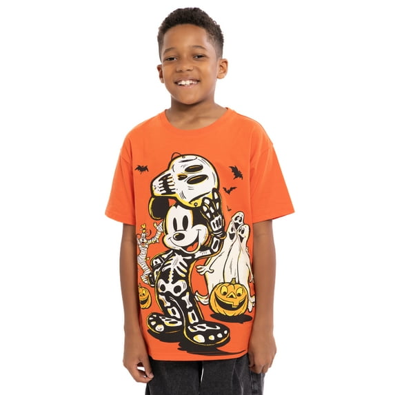 Mickey Mouse Boys Short Sleeve Halloween Graphic T-Shirt, Sizes 4-18