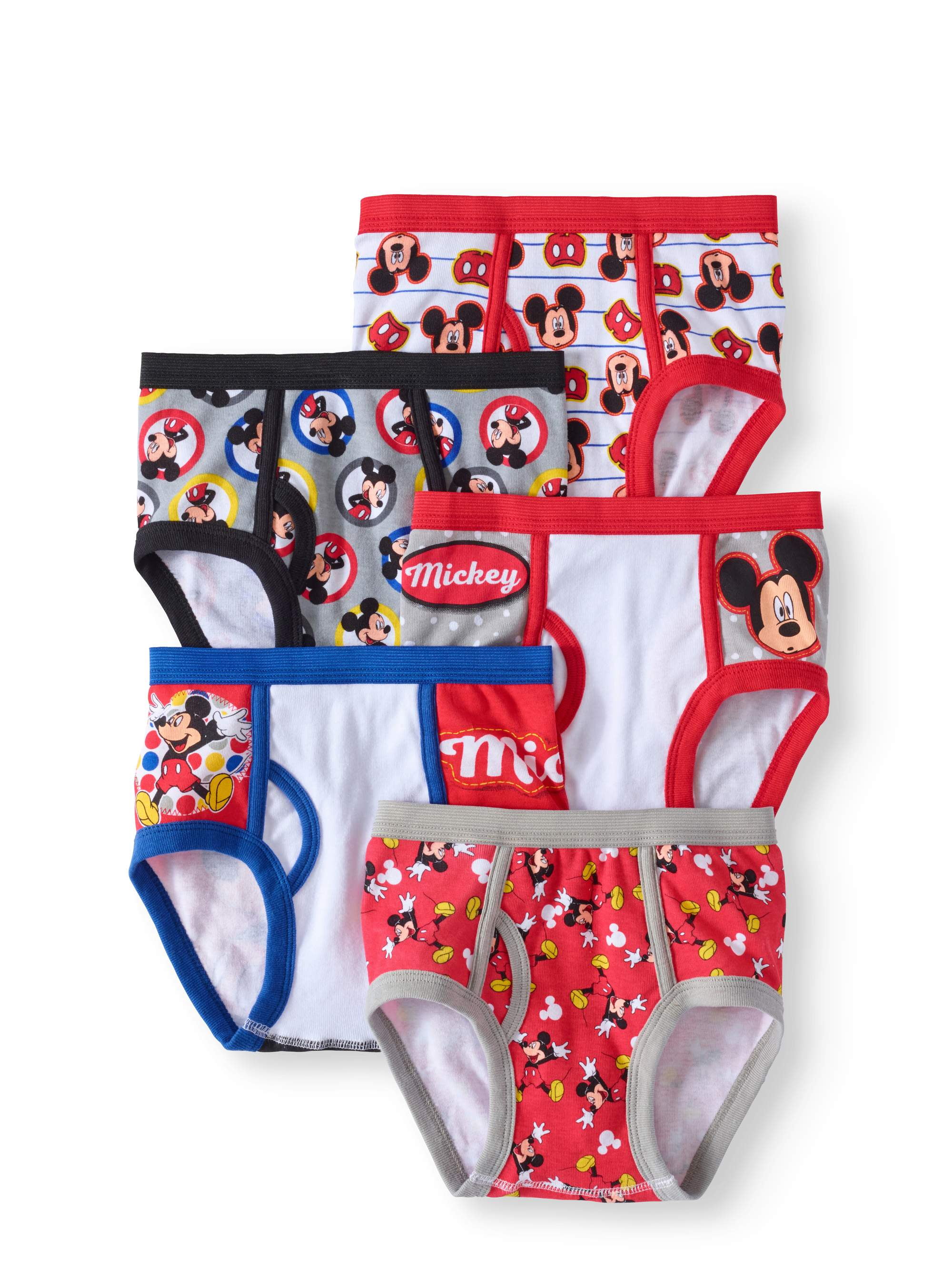 Mickey Mouse, Boys Underwear, 5 Pack Briefs (Little Boys & Big Boys) 