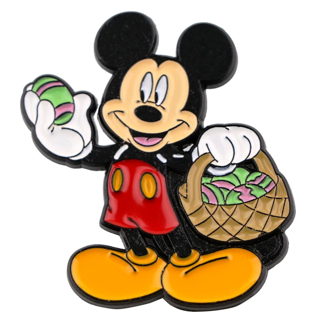 Mickey Mouse Cartoon Character With Basket Inches Tall Enamel