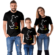 AUTRUCKER Mickey Donald Duck Family Matching Shirts, Casual Cartoon Printed T-Shirt Vacation Shirts, For Dad Mom Kids, XS