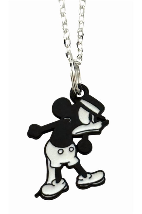 Cartoon Necklace Classic Black and White Pose Pendant