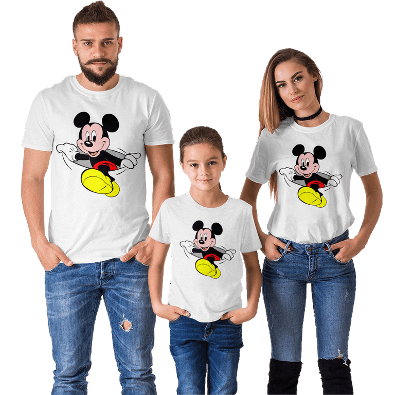 Mickey Mouse Casual Vacation Shirt Custom Cartoon T Shirt Family Matching Shirts For Kids Dad Mom Size 110 Walmart